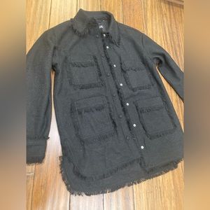 Apparis Jacket - Black Raw Hem Oversized XS NWT